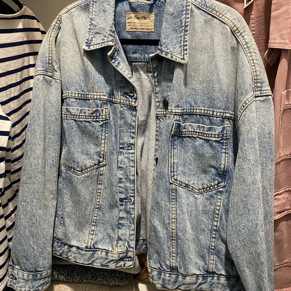 Free People Jackets & Blazers - Free People Light Blue Denim Jacket